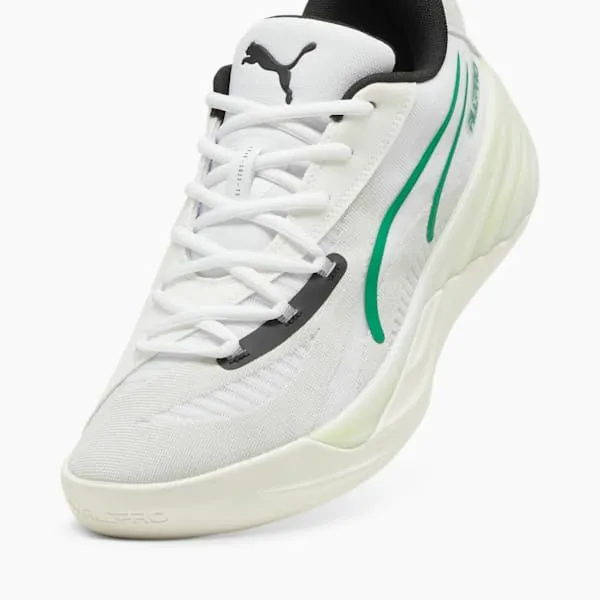 Puma Basketball AllPro NITRO 039s Basketball Shoes Warm Whiteglacial Grayarchive Green 8211 Men