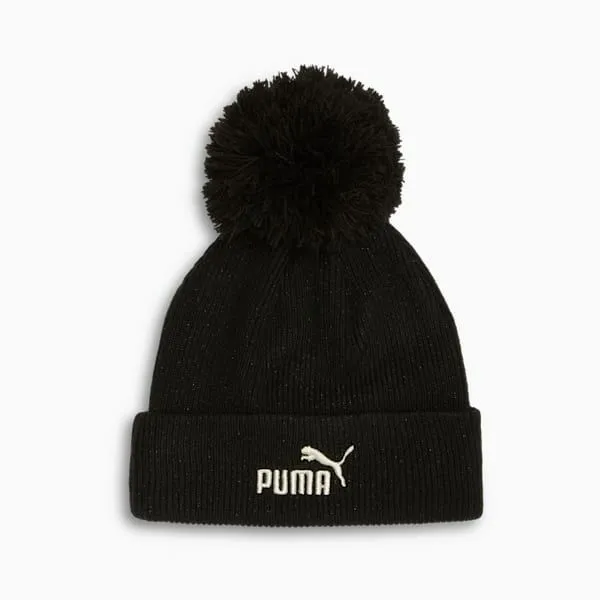 Puma Hats and Beanies 1 Logo 039s Ribbed Knit Beanie Blacksilver 8211 Women