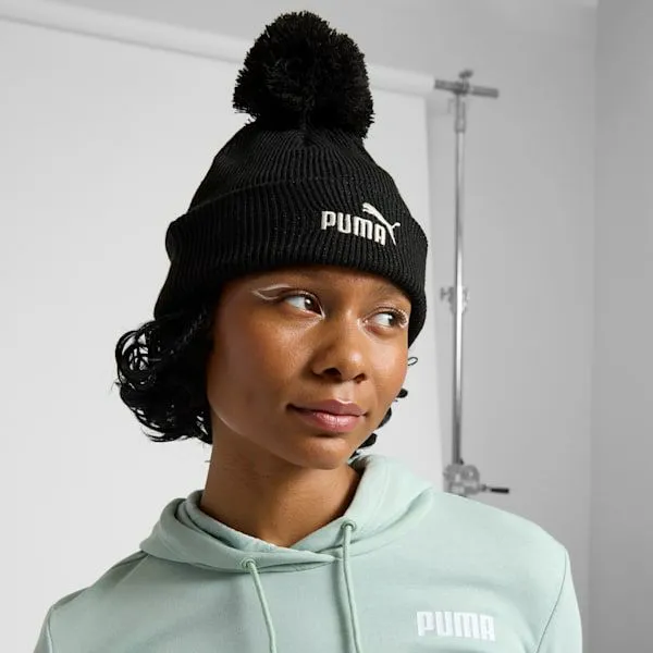 Puma Hats and Beanies 1 Logo 039s Ribbed Knit Beanie Blacksilver 8211 Women