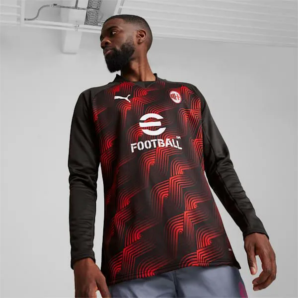Puma Hoodies and Sweatshirts AC Milan PreMatch 039s Sweatshirt Puma Blackfor All Time Red 8211 Men
