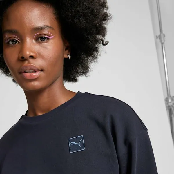 Puma Hoodies and Sweatshirts Essentials Elevated 039s Comfort Crew Sweatshirt New Navy 8211 Women