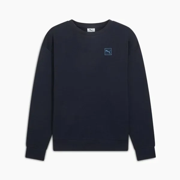 Puma Hoodies and Sweatshirts Essentials Elevated 039s Comfort Crew Sweatshirt New Navy 8211 Women