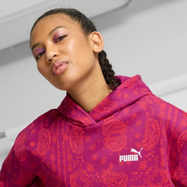 Puma Hoodies and Sweatshirts Essentials Paisley 039s Patterned Hoodie Magenta Gleam 8211 Women Puma Hoodies and Sweatshirts Essentials Paisley 039s Patterned Hoodie Magenta Gleam 8211 Women