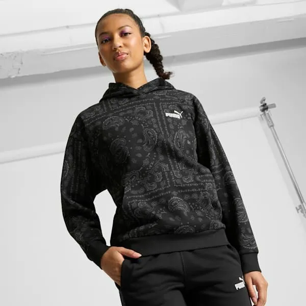 Puma Hoodies and Sweatshirts Essentials Paisley 039s Patterned Hoodie Puma Black 8211 Women Puma Hoodies and Sweatshirts Essentials Paisley 039s Patterned Hoodie Puma Black 8211 Women