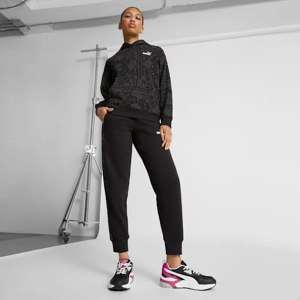 Puma Hoodies and Sweatshirts Essentials Paisley 039s Patterned Hoodie Puma Black 8211 Women
