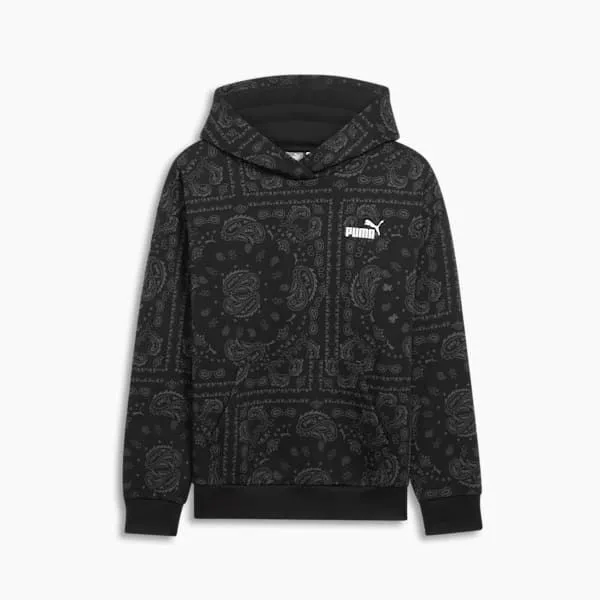 Puma Hoodies and Sweatshirts Essentials Paisley 039s Patterned Hoodie Puma Black 8211 Women