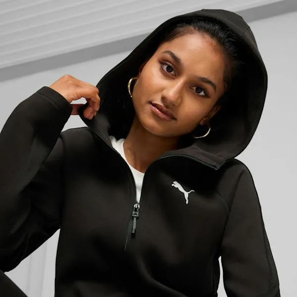 Puma Hoodies and Sweatshirts EvoSTRIPE 039s ZipUp Sweatshirt Puma Black 8211 Women