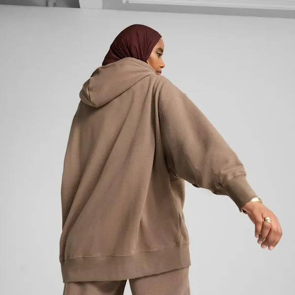 Puma Hoodies and Sweatshirts Wardrobe Essentials 039s Oversized Hoodie Totally Taupe 8211 Women