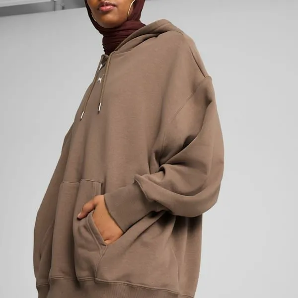 Puma Hoodies and Sweatshirts Wardrobe Essentials 039s Oversized Hoodie Totally Taupe 8211 Women