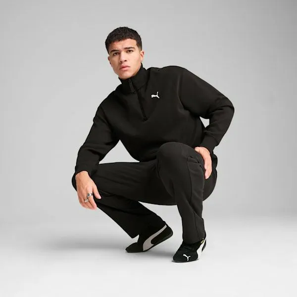 Puma Hoodies and Sweatshirts WARDROBE ESSENTIALS 039s Relaxed HalfZip Crew Puma Black 8211 Men Puma Hoodies and Sweatshirts WARDROBE ESSENTIALS 039s Relaxed HalfZip Crew Puma Black 8211 Men