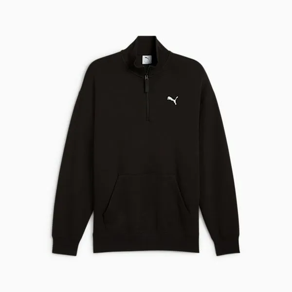 Puma Hoodies and Sweatshirts WARDROBE ESSENTIALS 039s Relaxed HalfZip Crew Puma Black 8211 Men Puma Hoodies and Sweatshirts WARDROBE ESSENTIALS 039s Relaxed HalfZip Crew Puma Black 8211 Men
