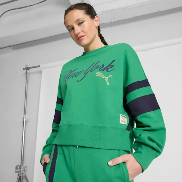 Puma Hoodies and Sweatshirts Wardrobe Essentials Bright Lights NYC Flagship 039s Crew Sweatshirt Archive Green 8211 Women Puma Hoodies and Sweatshirts Wardrobe Essentials Bright Lights NYC Flagship 039s Crew Sweatshirt Archive Green 8211 Women