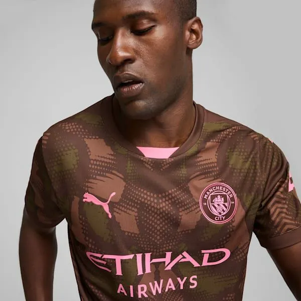 Puma Jerseys Manchester City 2425 Goalkeeper 039s Short Sleeve Jersey Espresso Brownwild Willow 8211 Men