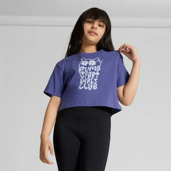 Puma Kids Graphics Big 039 ShortLength Tee II Blue Crystal 8211 Kids