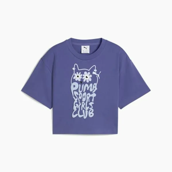 Puma Kids Graphics Big 039 ShortLength Tee II Blue Crystal 8211 Kids