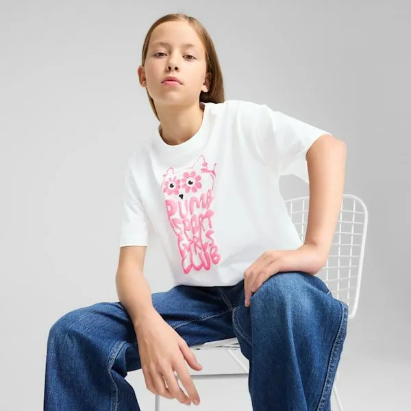 Puma Kids Graphics Big 039 ShortLength Tee II Puma White 8211 Kids