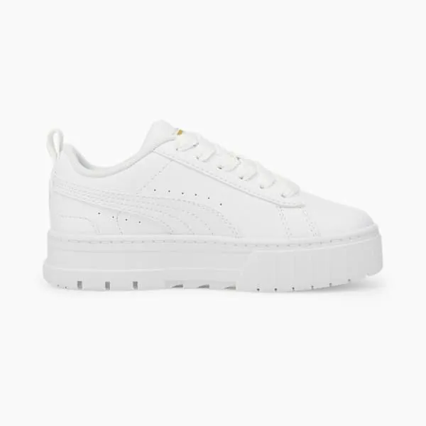 Puma Kids Mayze Leather Little 039 Sneakers Puma Whitepuma Team Gold 8211 Kids