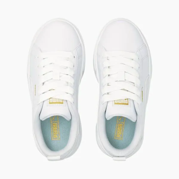 Puma Kids Mayze Leather Little 039 Sneakers Puma Whitepuma Team Gold 8211 Kids