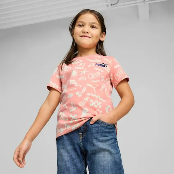 Puma Kids Sandy Adventures Little 039 AllOver Print Tee Pink Fruit 8211 Kids