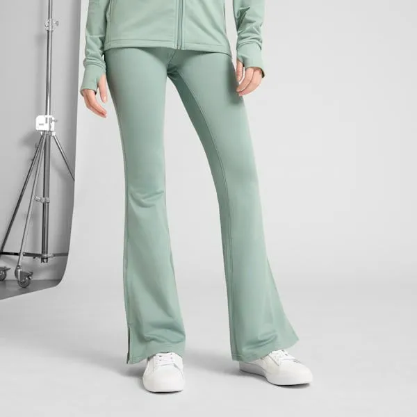 Puma Leggings ESS Script 039s Flarred Leggings Green Moon 8211 Women