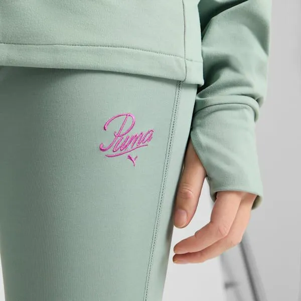 Puma Leggings ESS Script 039s Flarred Leggings Green Moon 8211 Women