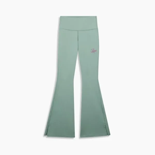 Puma Leggings ESS Script 039s Flarred Leggings Green Moon 8211 Women