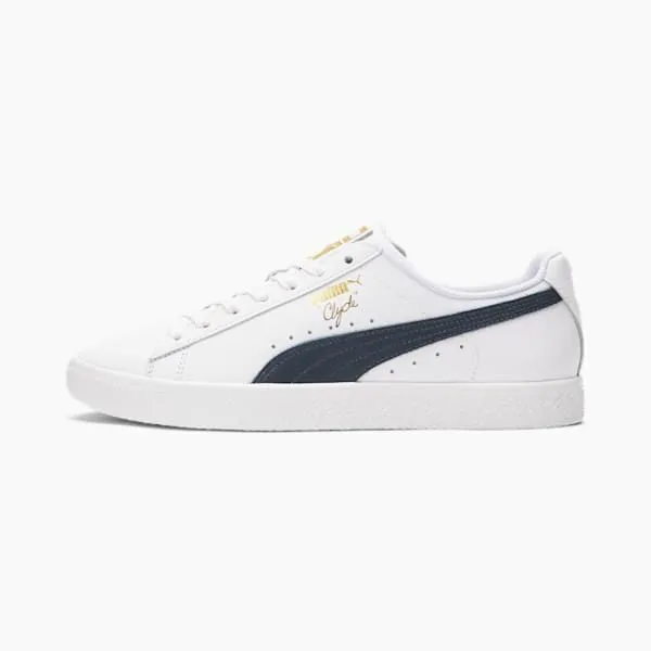 Puma Lifestyle Clyde Core Foil 039s Sneakers Puma Whitepuma New Navypuma Team Gold 8211 Men Puma Lifestyle Clyde Core Foil 039s Sneakers Puma Whitepuma New Navypuma Team Gold 8211 Men