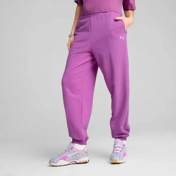 Puma Pants Wardrobe Essentials 039s Relaxed Sweatpants Wild Berry 8211 Women