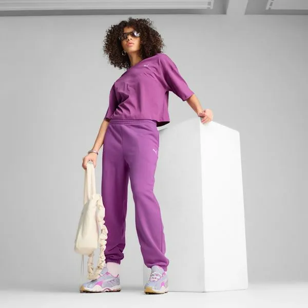 Puma Pants Wardrobe Essentials 039s Relaxed Sweatpants Wild Berry 8211 Women