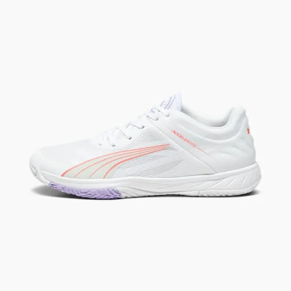 Puma Racquet Sports Accelerate Turbo 039s Court Shoes Puma Whitefire Orchidvivid Violetsedate Gray 8211 Women