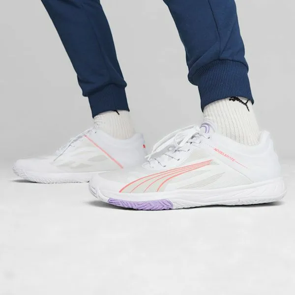 Puma Racquet Sports Accelerate Turbo 039s Court Shoes Puma Whitefire Orchidvivid Violetsedate Gray 8211 Women