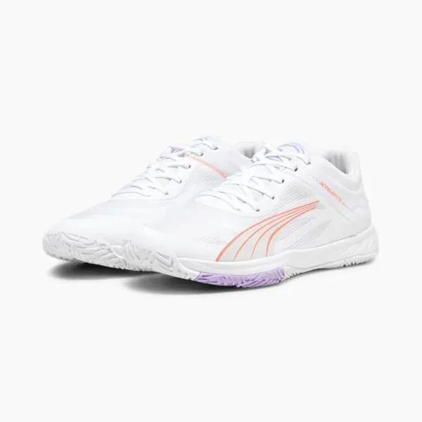 Puma Racquet Sports Accelerate Turbo 039s Court Shoes Puma Whitefire Orchidvivid Violetsedate Gray 8211 Women