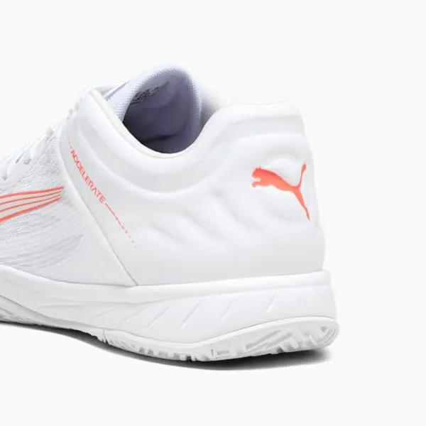 Puma Racquet Sports Accelerate Turbo 039s Court Shoes Puma Whitefire Orchidvivid Violetsedate Gray 8211 Women