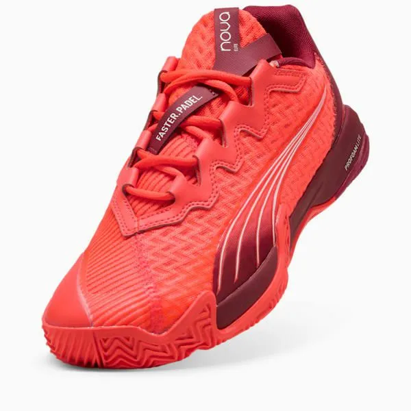 Puma Racquet Sports NOVA Elite Padel 039s Sneakers Glowing Reddark Crimsonpuma White 8211 Men