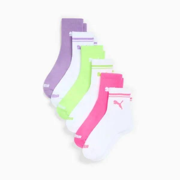 Puma Socks PUMA 039s HalfTerry Low Crew Socks 6 Pairs White Multi 8211 Women