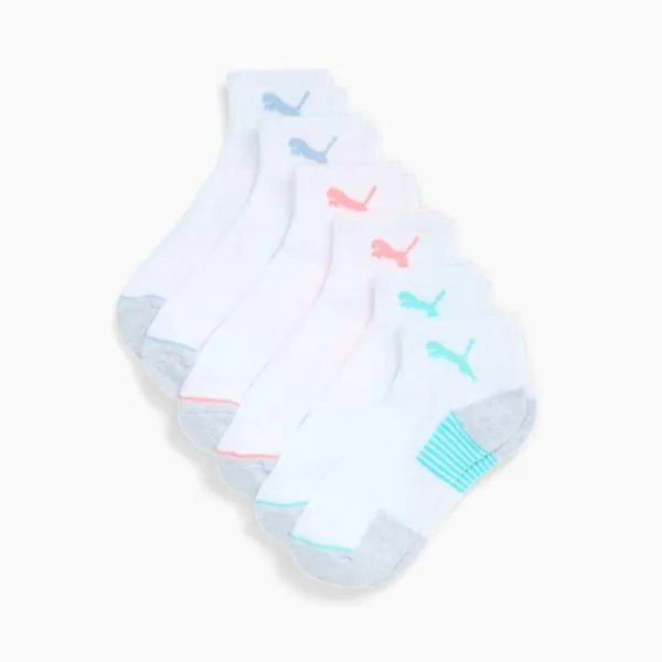 Puma Socks PUMA 039s HalfTerry Quarter Crew Socks 6 Pairs Medium Pink 8211 Women