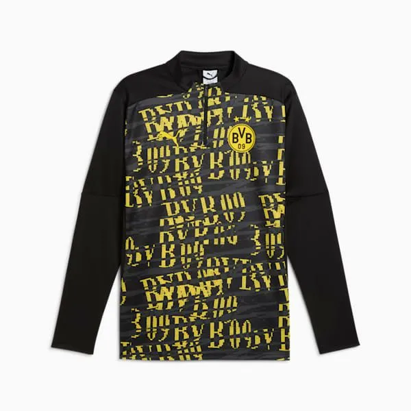 Puma TShirts and Tops Borussia Dortmund 039s PreMatch QuarterZip Top Puma Blackfaster Yellow 8211 Men Puma TShirts and Tops Borussia Dortmund 039s PreMatch QuarterZip Top Puma Blackfaster Yellow 8211 Men