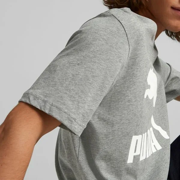 Puma TShirts and Tops Classics Logo 039s Tee Medium Gray Heather 8211 Men