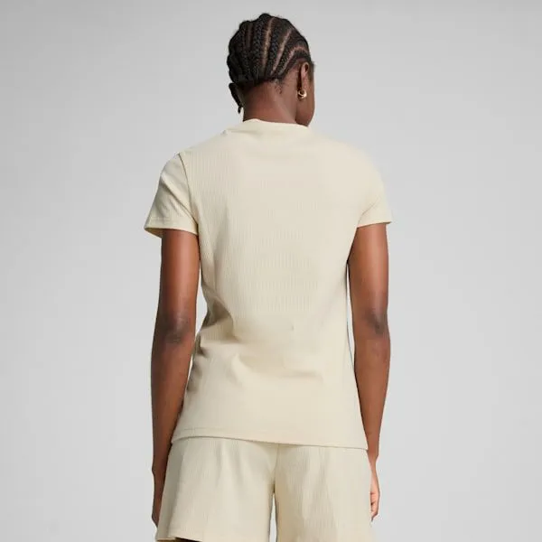 Puma TShirts and Tops ESS ELEVATED Rib Tee Alpine Snow 8211 Women