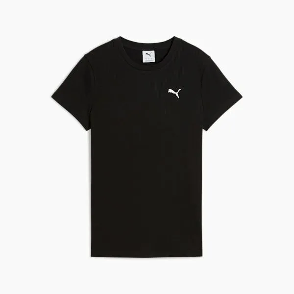 Puma TShirts and Tops ESS ELEVATED Rib Tee Puma Black 8211 Women