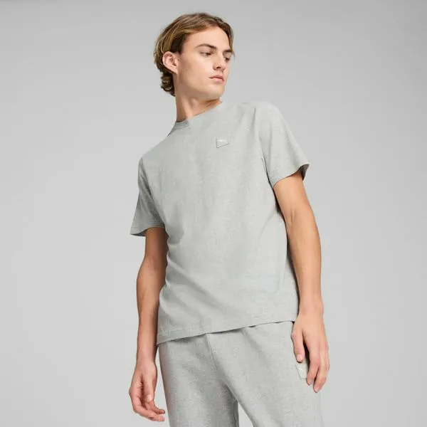 Puma TShirts and Tops Essentials Elevated 039s Tee Light Gray Heather 8211 Men