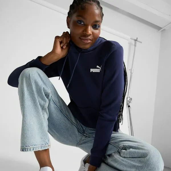 Puma TShirts and Tops Essentials Small Logo 039s Hoodie Puma Navy 8211 Women