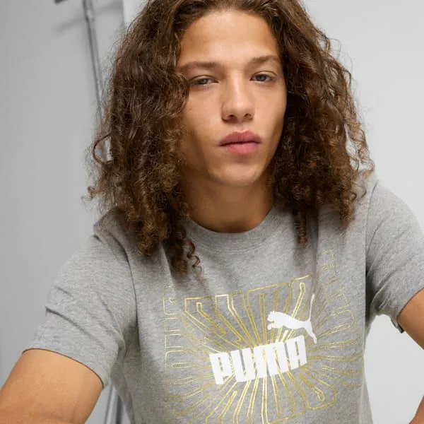 Puma TShirts and Tops Foil 039s Graphic Tee Medium Gray Heather 8211 Men