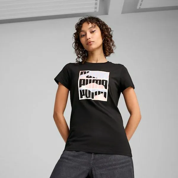 Puma TShirts and Tops GRAPHICS Mountain 039s Tee Puma Black 8211 Women