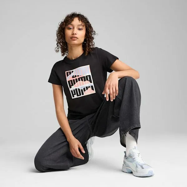 Puma TShirts and Tops GRAPHICS Mountain 039s Tee Puma Black 8211 Women