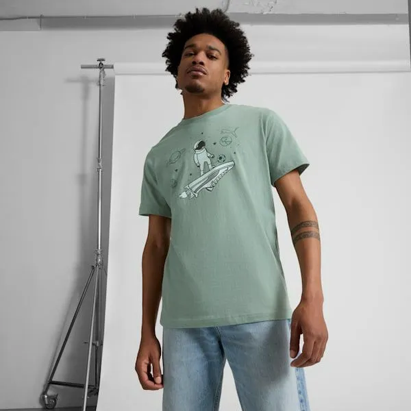 Puma TShirts and Tops GRAPHICS Space 039s Tee Green Moon 8211 Men