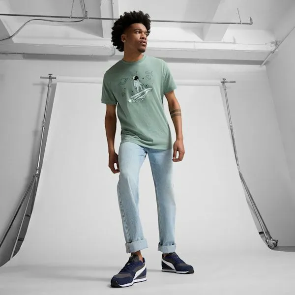 Puma TShirts and Tops GRAPHICS Space 039s Tee Green Moon 8211 Men