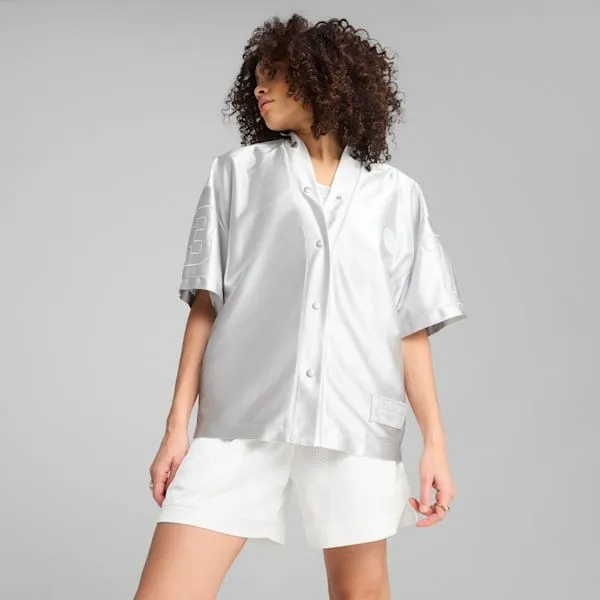 Puma TShirts and Tops JerSHE 039s BaseballInspired Jersey Feather Gray 8211 Women Puma TShirts and Tops JerSHE 039s BaseballInspired Jersey Feather Gray 8211 Women