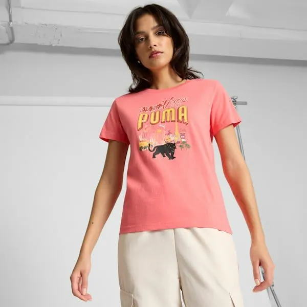 Puma TShirts and Tops Las Vegas Billboards 039s Tee Peach Frost 8211 Women