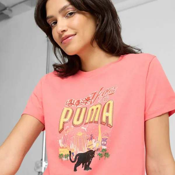 Puma TShirts and Tops Las Vegas Billboards 039s Tee Peach Frost 8211 Women
